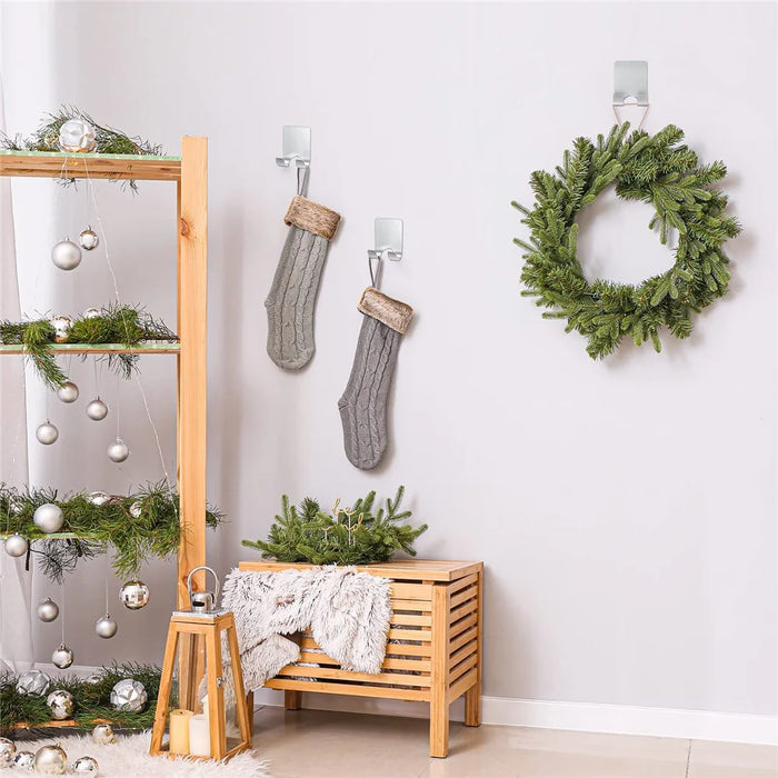 Stainless Steel Razor Holder Wall Mounted Bathroom Organizer Multi-Function Storage Rack Plug Cord Hanger - Natural - 6