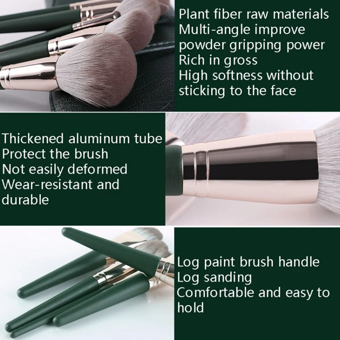 14Pcs Makeup Brush Set Foundation Powder Concealer Brushes with Portable PU Brush Holder - 3