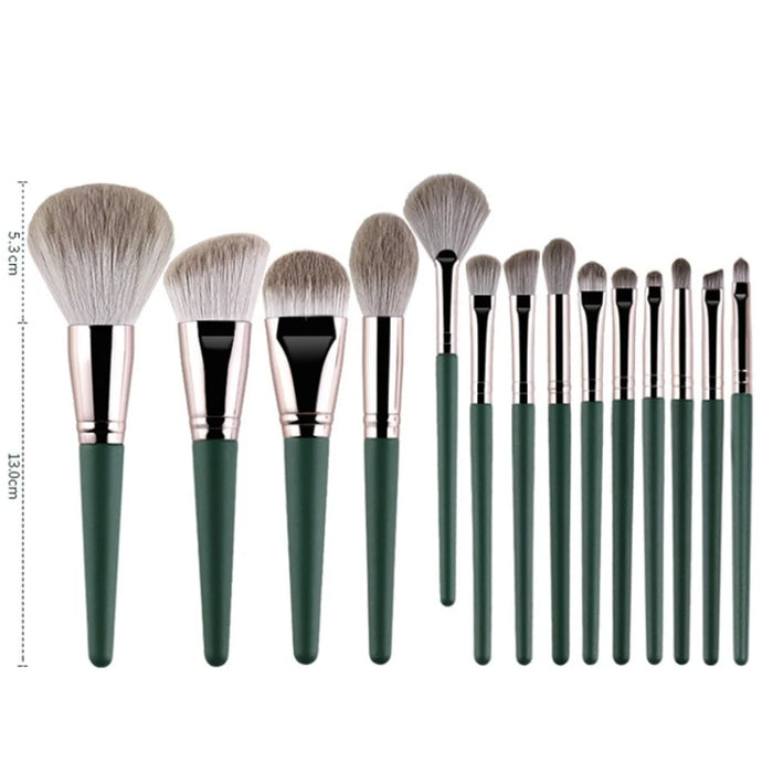 14Pcs Makeup Brush Set Foundation Powder Concealer Brushes with Portable PU Brush Holder - 5