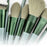 13Pcs Makeup Brush Set Cosmetic Brushes Soft Fiber Foundation / Contour / Blending Tools with Velvet Pouch - Green - 3