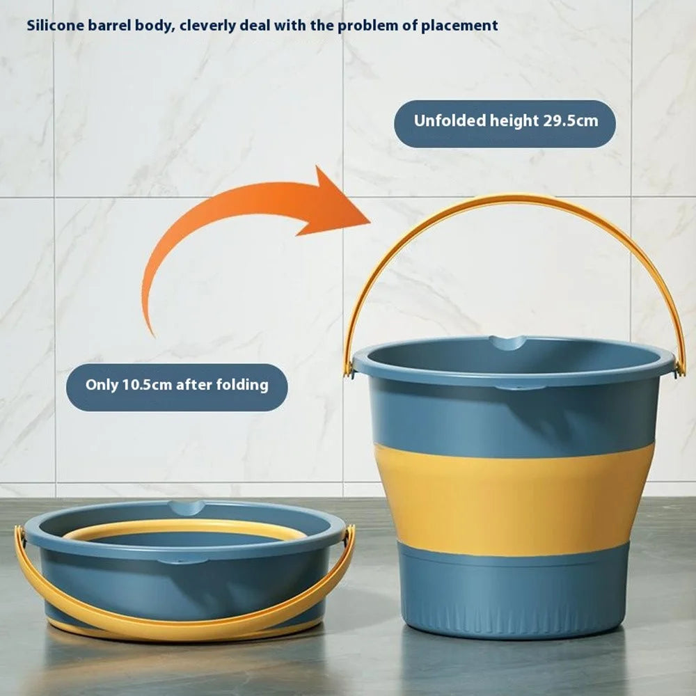 Foldable Water Bucket 5L Portable Thickened Plastic Collapsible Container for Outdoor  /  Home Use - Blue - 2