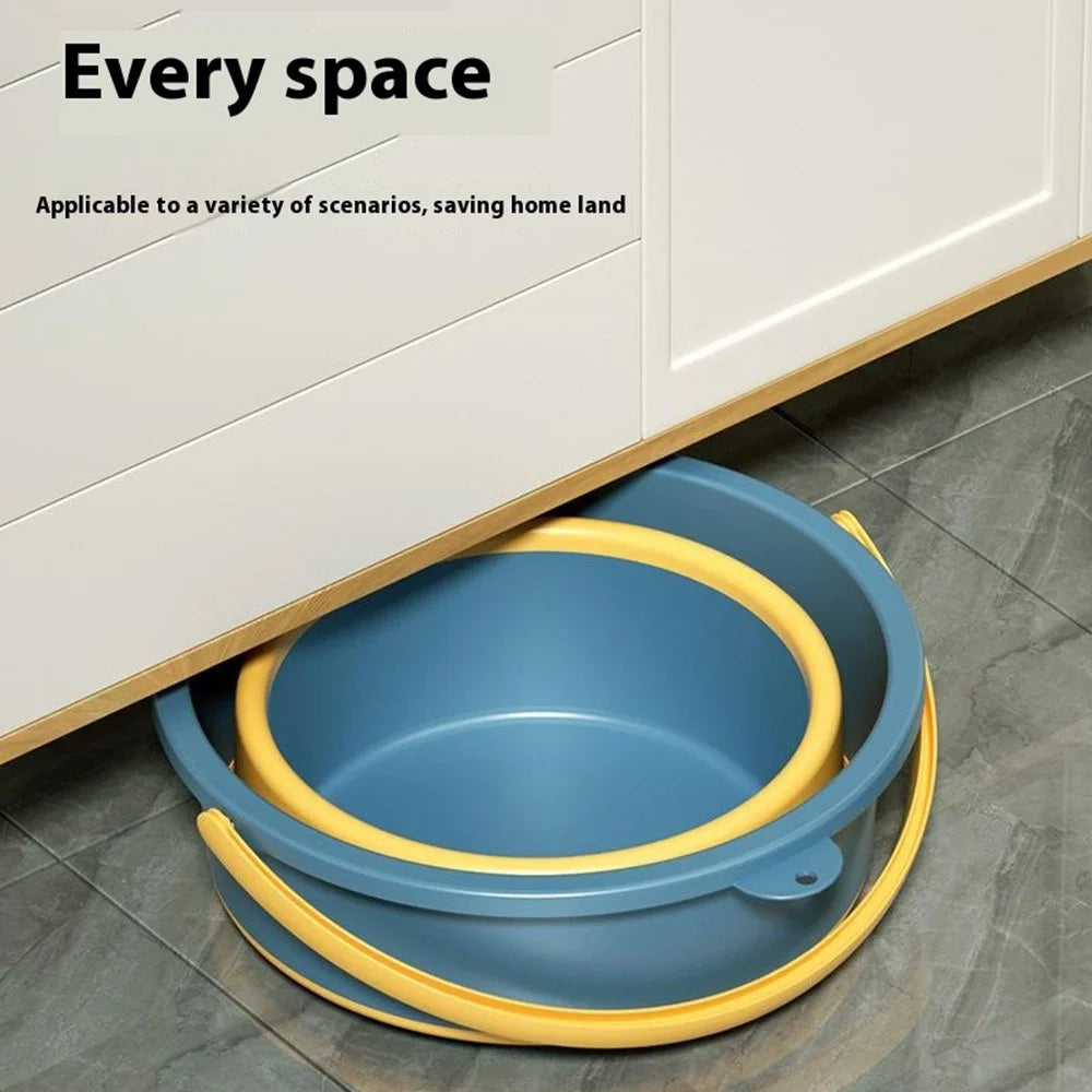 Foldable Water Bucket 5L Portable Thickened Plastic Collapsible Container for Outdoor  /  Home Use - Blue - 4