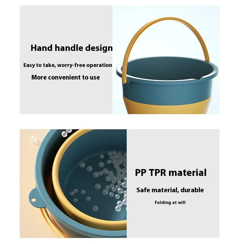 Foldable Water Bucket 5L Portable Thickened Plastic Collapsible Container for Outdoor  /  Home Use - Blue - 6