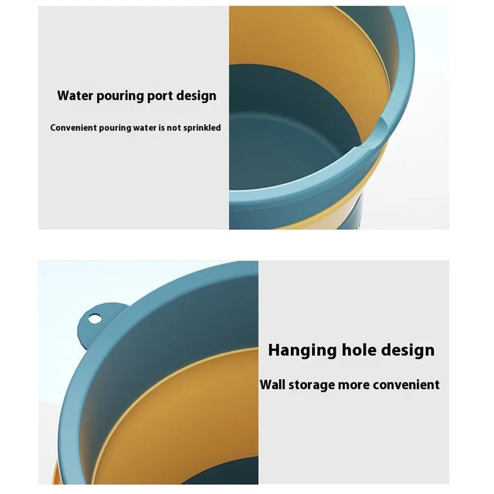 Foldable Water Bucket 5L Portable Thickened Plastic Collapsible Container for Outdoor  /  Home Use - Blue - 7