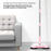 Handheld Push Sweeper 2 in 1 Broom Cleaning Tool Set with 3 Replacement Cloths for Household Use - Pink - 3