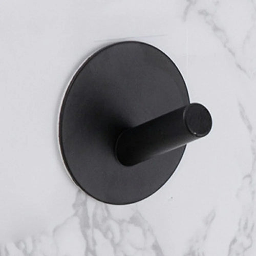 Stainless Steel Adhesive Hooks Bathroom No Drilling Coat Hat Hanger Round Shape Strong Sticker - 1