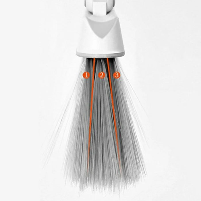 Long Handled Brush and Dustpan Set Upright Standing Dust Pan 180-degree Rotating Sweeping Broom - 3