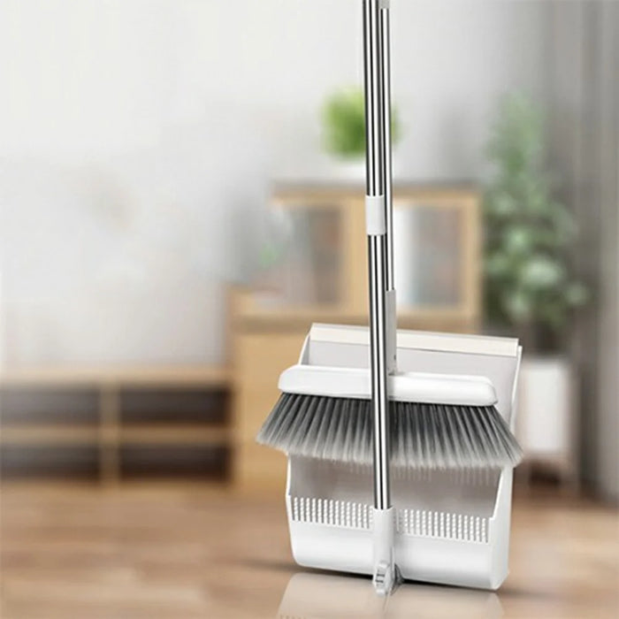 Long Handled Brush and Dustpan Set Upright Standing Dust Pan 180-degree Rotating Sweeping Broom - 7