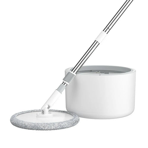 Rotating Single Bucket Mop Hands-Free Spin Mop Floor Cleaning Tool with 3 Microfiber Mop Heads - White - 1
