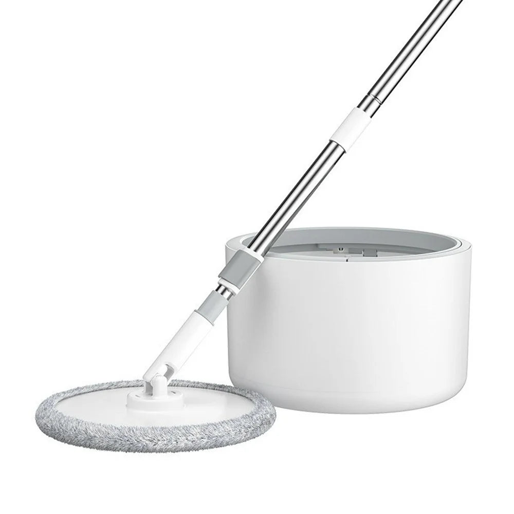 Rotating Single Bucket Mop Hands-Free Spin Mop Floor Cleaning Tool with 3 Microfiber Mop Heads - White - 1