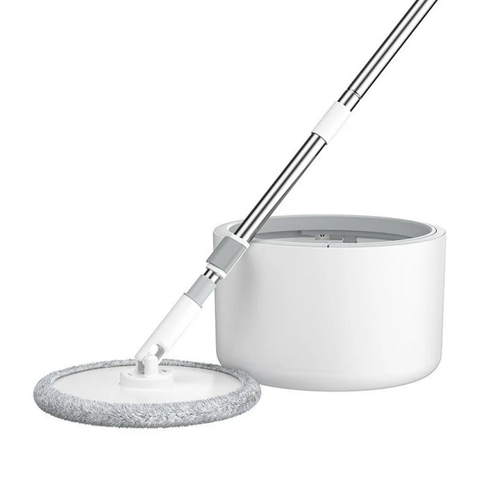 Rotating Single Bucket Mop Hands-Free Spin Mop Floor Cleaning Tool with 3 Microfiber Mop Heads - White - 1