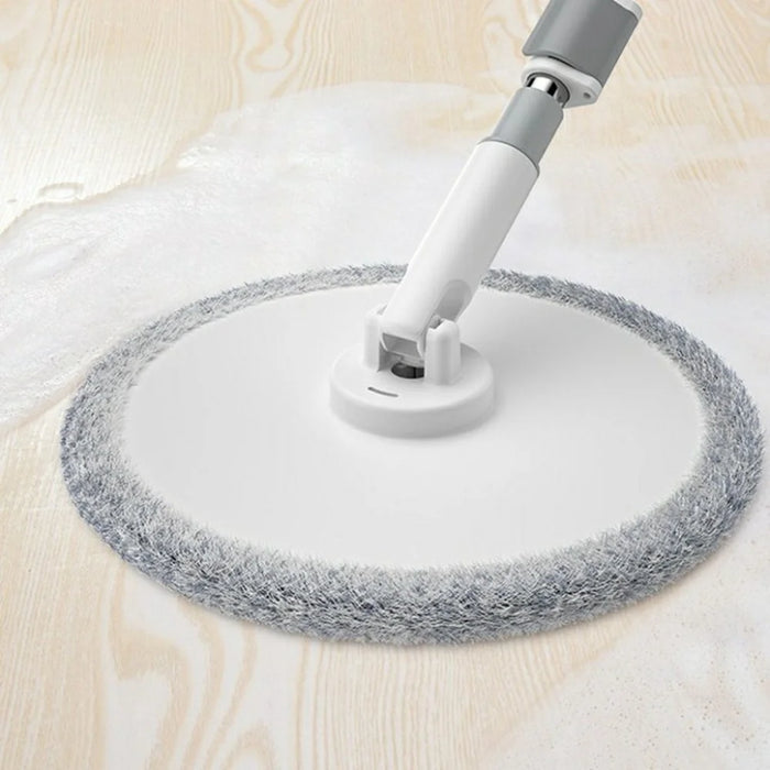 Rotating Single Bucket Mop Hands-Free Spin Mop Floor Cleaning Tool with 3 Microfiber Mop Heads - White - 7