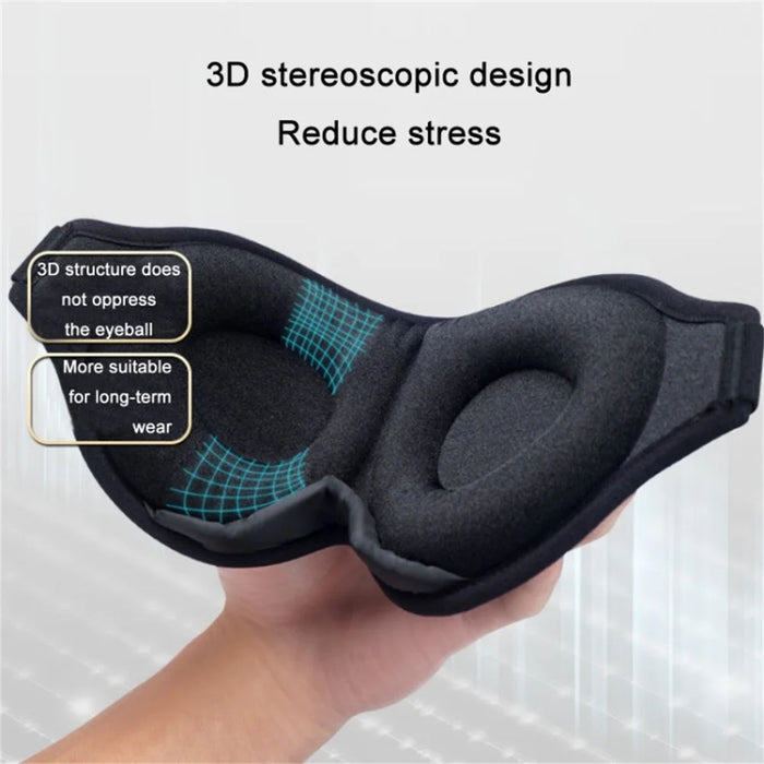 3D Contoured Silk Sleep Mask Memory Foam Eye Cover Breathable Blackout for Travel Relaxation - 2