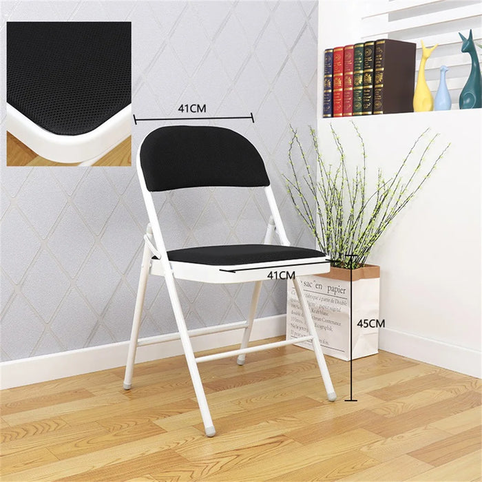 Portable Folding Metal Conference Chair Office Computer Chair Leisure Home Outdoor Seat - 2