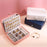 Double Layer Jewelry Box Portable Ring Necklace Earrings Organizer PU Leather Storage Case - Navy Blue - 4