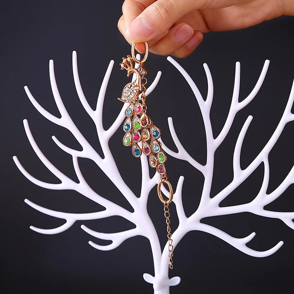 Deer Antler Design Jewelry Display Stand Necklace Bracelet Earrings Holder Organizer Rack White - 5