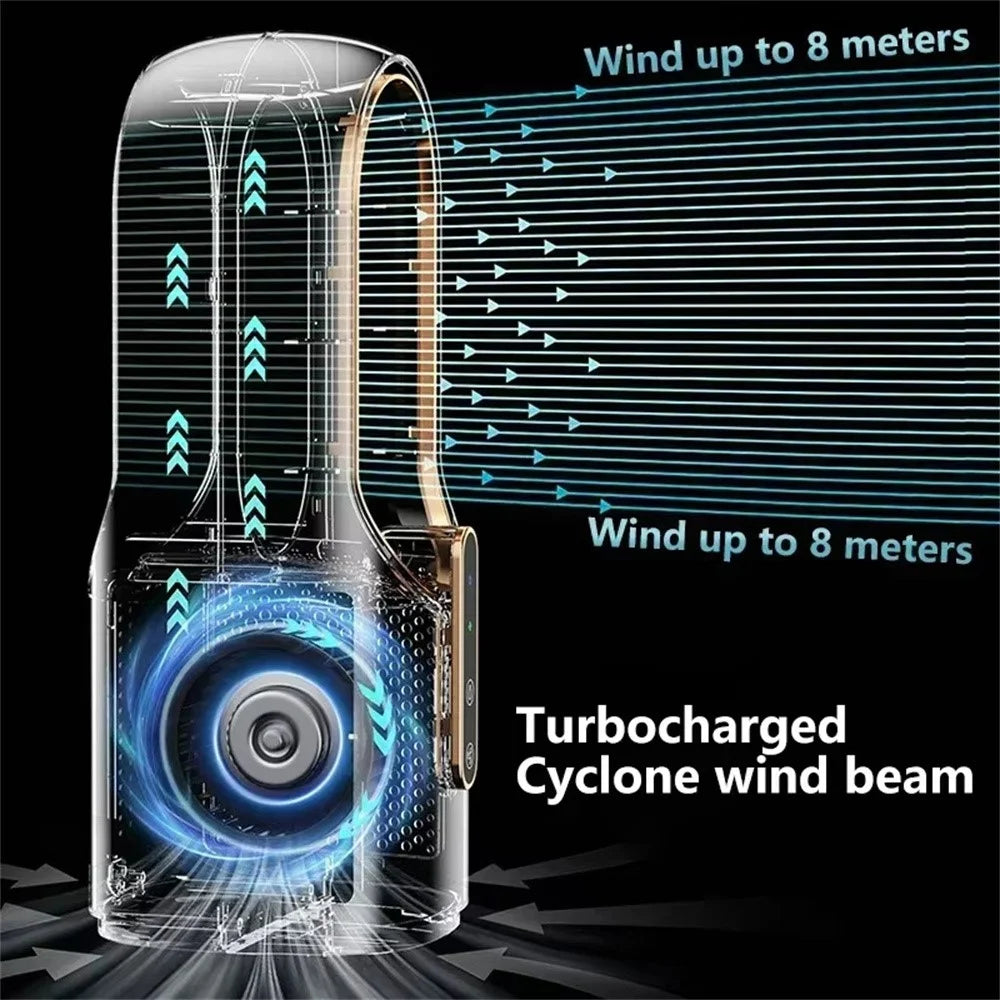 6 Speeds Adjustable Bladeless Fan Desktop USB Air Cooler Humidifier Misting Fan with LED Light - White - 3