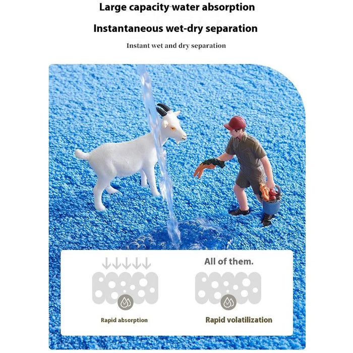 60x90cm Home Bathroom Floor Mat Soft Microfiber Water Absorbent Non Slip Rug - Blue - 4