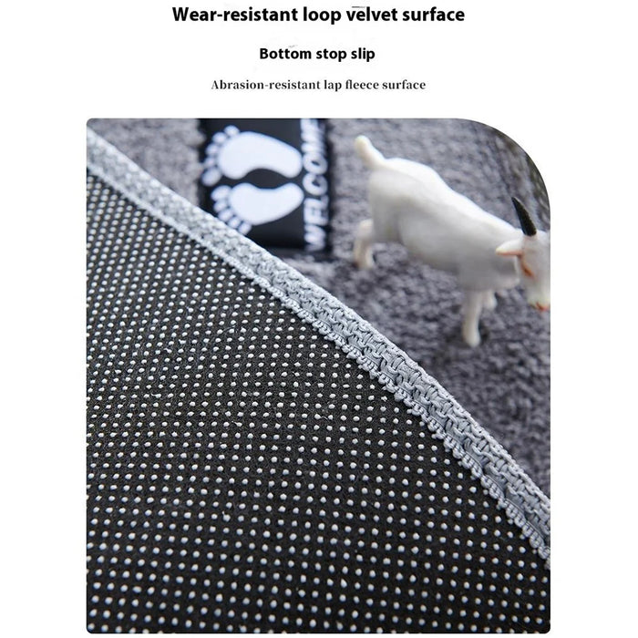 60x90cm Home Bathroom Floor Mat Soft Microfiber Water Absorbent Non Slip Rug - Blue - 5