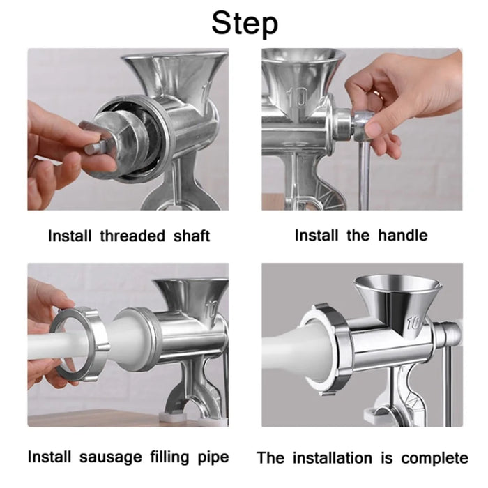 Manual Meat Grinder 5# Small Size Sausage Maker Multifunction Aluminum Alloy Kitchen Tool (No FDA Certification) - 6