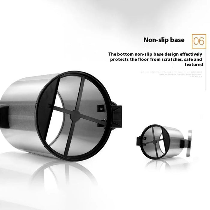 7L Round Stainless Steel Garbage Can Home Hotel Office Stylish Waste Container with Pedal - Steel Color - 7
