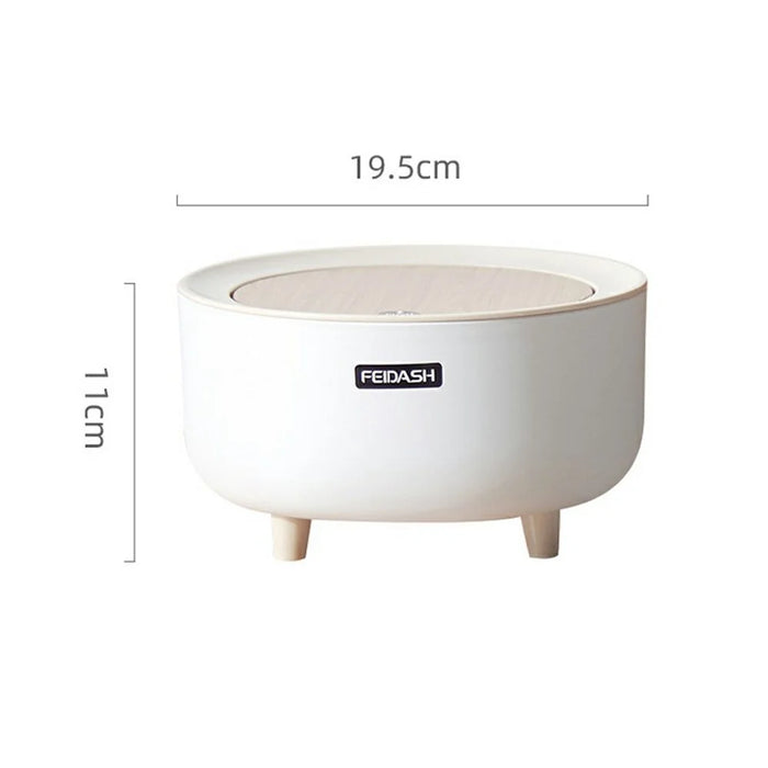 Mini Desktop Trash Can Push-Top Waste Bin 2L Round Student Dormitory Bedside Desk Storage Bucket - 6