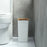 7.5L Bamboo Lid Plastic Trash Can Minimalist Living Room Bedroom Bathroom Kitchen Waste Bin - 5