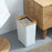 7.5L Bamboo Lid Plastic Trash Can Minimalist Living Room Bedroom Bathroom Kitchen Waste Bin - 7