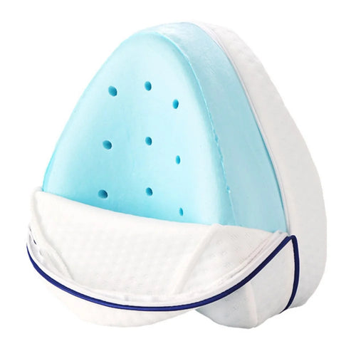 Memory Foam Leg Pillow Heart Shaped Knee Cushion Orthopedic Support for Side Sleepers - Blue - 1