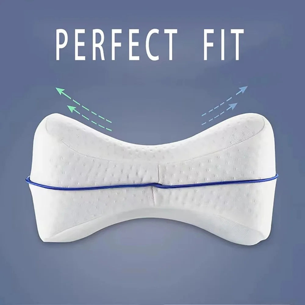 Memory Foam Leg Pillow Heart Shaped Knee Cushion Orthopedic Support for Side Sleepers - Blue - 5