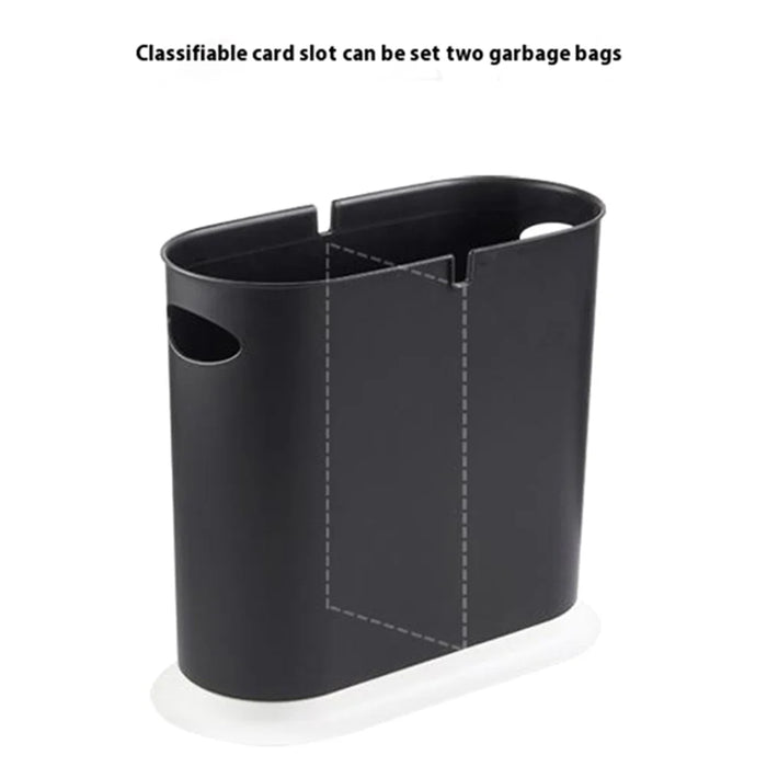 10L Oval Trash Can Wet and Dry Classification Waste Bins Press Type Slot Sanitary Bucket with Lid - White - 5
