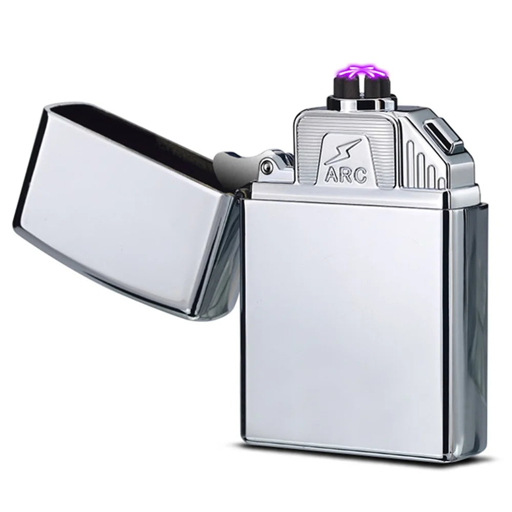 Electric Lighter 6 Arc Windproof USB Charging Flameless Igniter Smoking Candle Kitchen Accessories - Silver - 1
