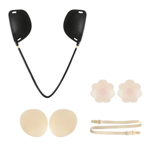 Invisible Adhesive Bra Backless Strapless Silicone Breast Lift Boob Tape Nipple Cover - V-Type / Nude - 1