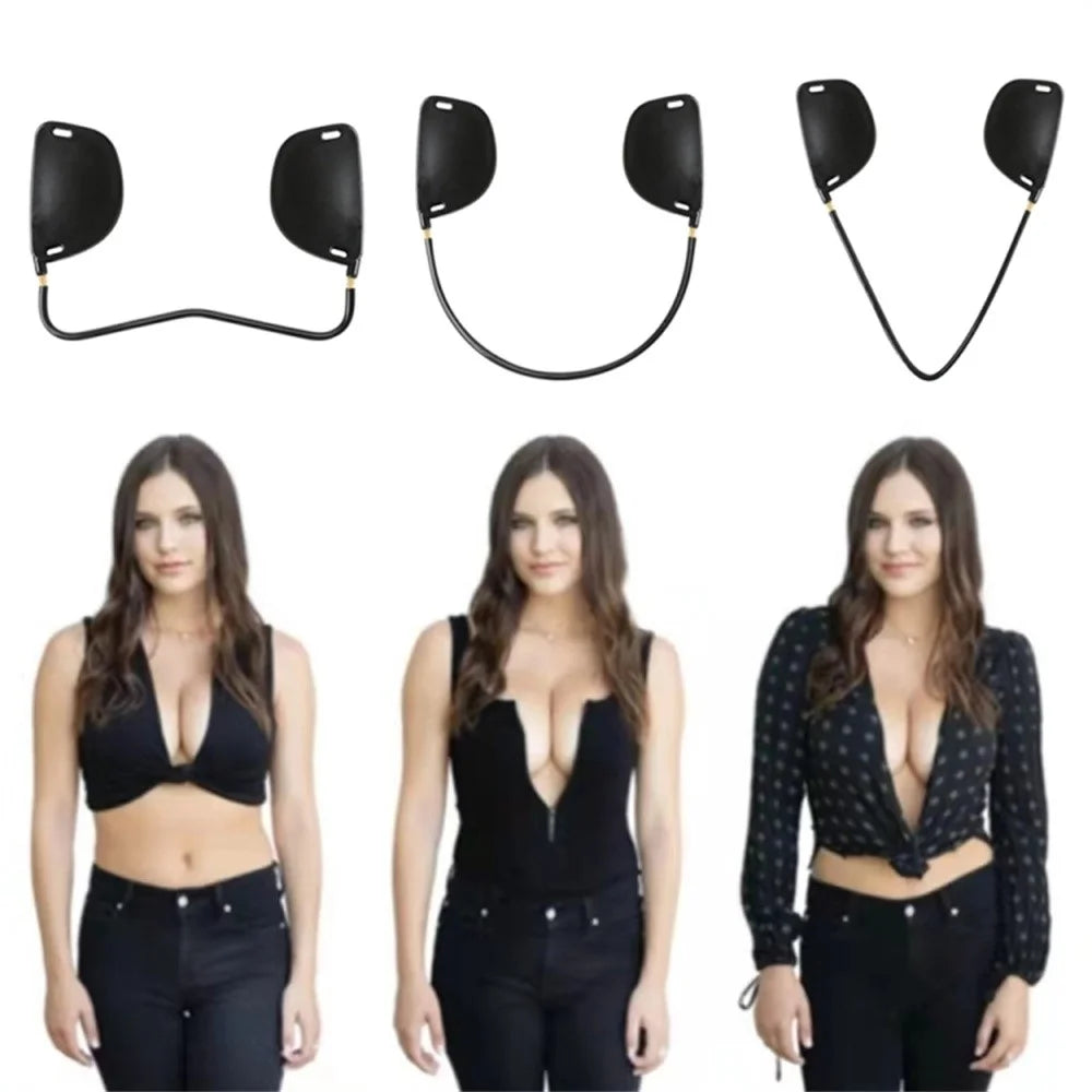 Invisible Adhesive Bra Backless Strapless Silicone Breast Lift Boob Tape Nipple Cover - V-Type / Nude - 4