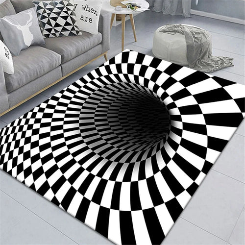 3D Geometric Floor Mats Rectangle Visual Illusion Area Rug 60 x 90cm Living Room Bedroom Carpet - Style 1 - 1