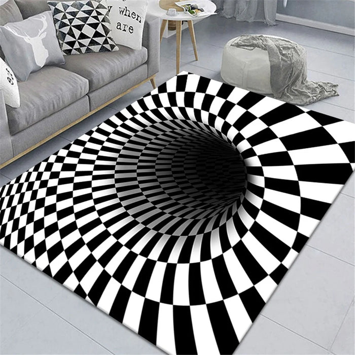 3D Geometric Floor Mats Rectangle Visual Illusion Area Rug 80 x 160cm Living Room Bedroom Carpet - Style a - 1