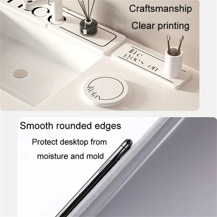 22.5 x 7cm Diatomite Drying Mat Absorbent Pad for Bathroom Sink Countertop Faucet Draining Pad - Style A - 4