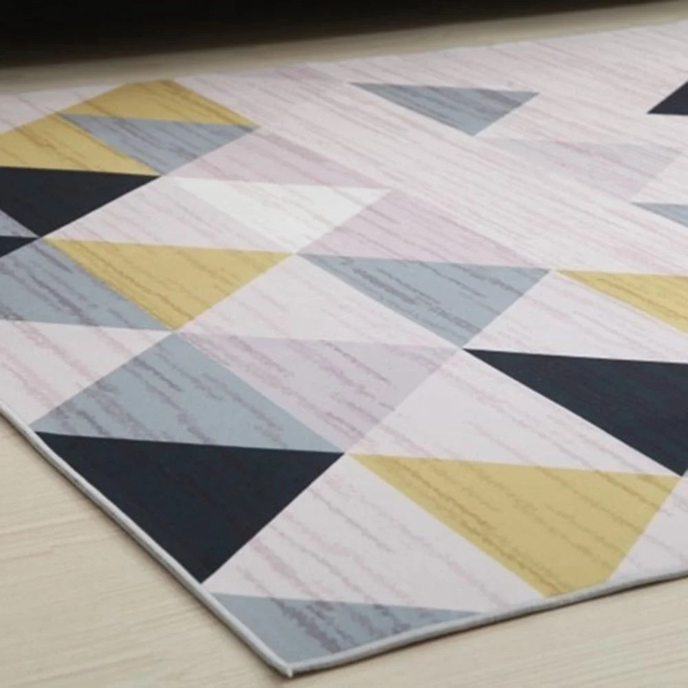 120 x 160cm Modern Geometric Abstract Rug Living Room Mat Bedroom Area Carpet Washable - Style A - 3