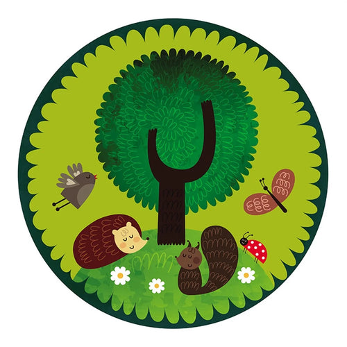 Cartoon Printed Round Carpet Diameter 100cm Absorbent Floor Mat Living Room Bedroom Rug Doormat - Little Hedgehog - 1