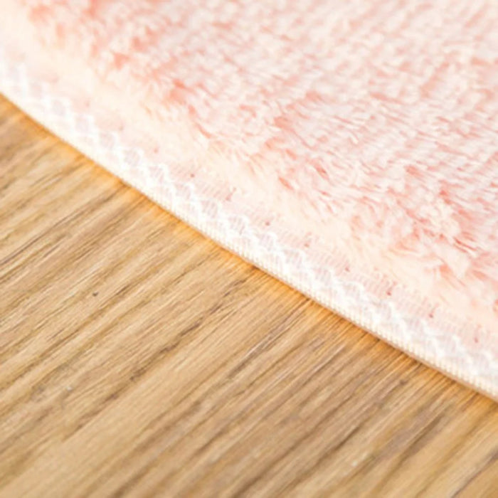 Round Rug Diameter 160cm Polyester Fiber Soft Non-Slip Floor Mat Bedroom Doormat Carpet - Pink - 3