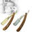 Men's Manual Hair Cutting Razor Folding Handle Barber Shaver Face Trimmer - Wood Grain Handle - 2
