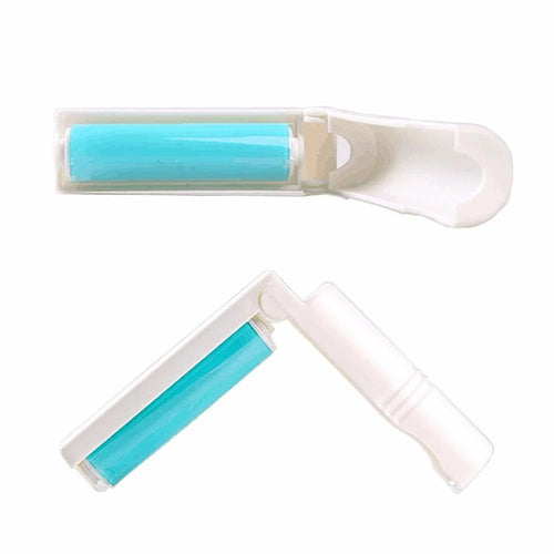 Portable Folding Lint Roller Washable Hair Collector Removal Brush for Clothes Furniture (Random Color) - 1