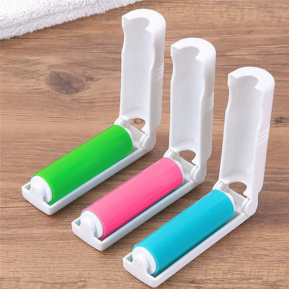 Portable Folding Lint Roller Washable Hair Collector Removal Brush for Clothes Furniture (Random Color) - 2