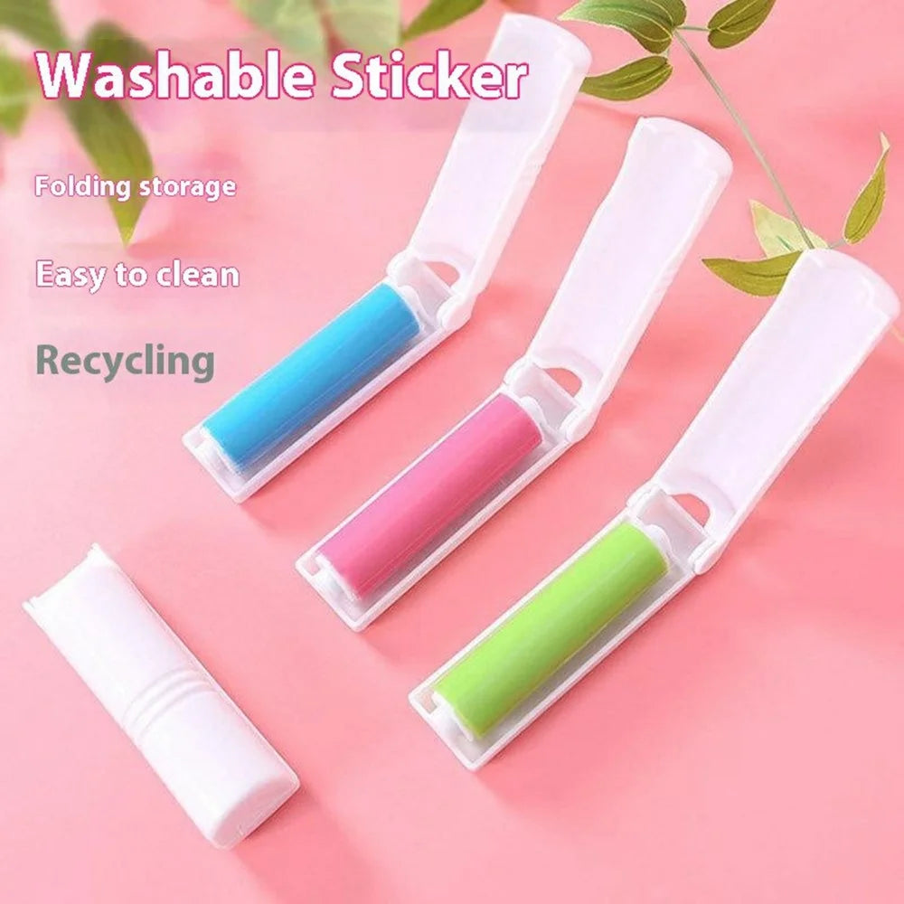Portable Folding Lint Roller Washable Hair Collector Removal Brush for Clothes Furniture (Random Color) - 3
