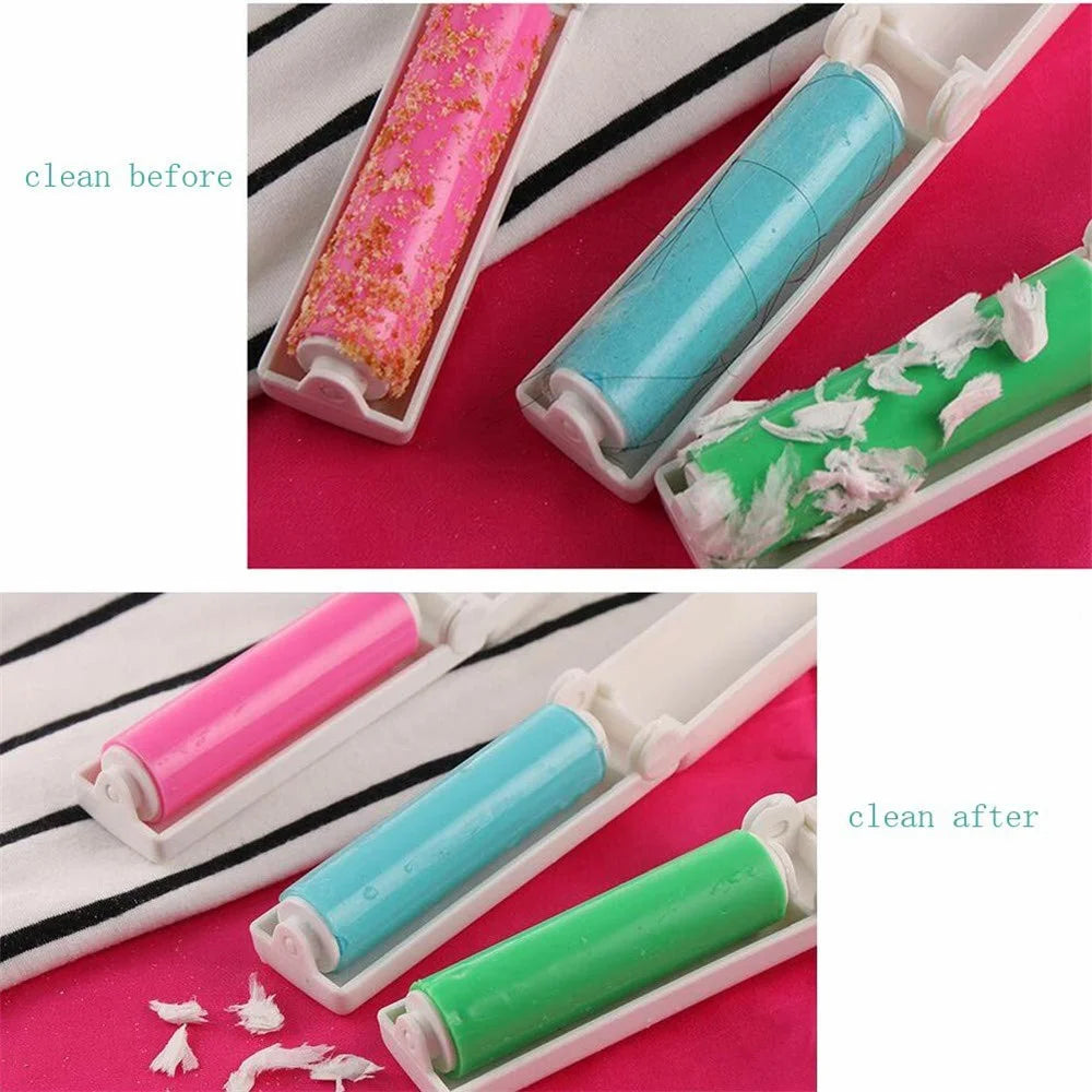 Portable Folding Lint Roller Washable Hair Collector Removal Brush for Clothes Furniture (Random Color) - 6