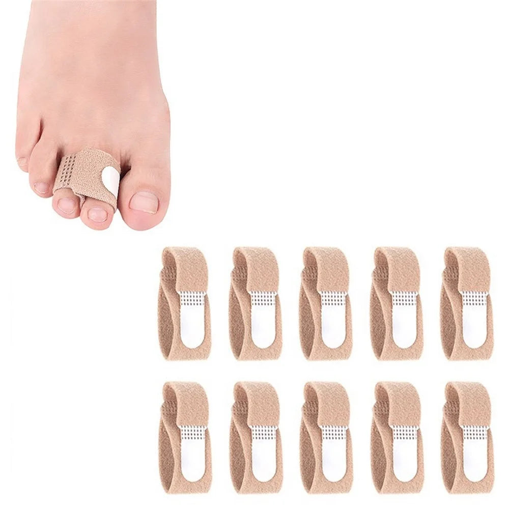 10PCS Toe Finger Straightener Nylon Toe Bounding Loop Fastener Corrector Bandage - Size: S - 1