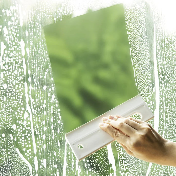 Silicone Glass Squeegee with Hanging Hook Window Squeegee Shower Scraper Water Blade - Grey - 2