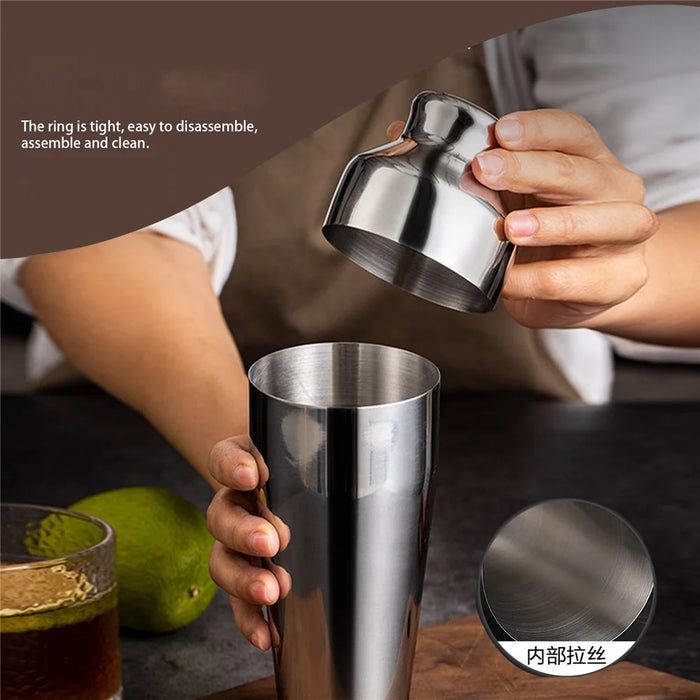 12 in 1 Cocktail Shaker Set Stainless Steel 700ML Bartender Mixer Bar Tools Kit with Bamboo Stand (BPA Free, No FDA) - 3