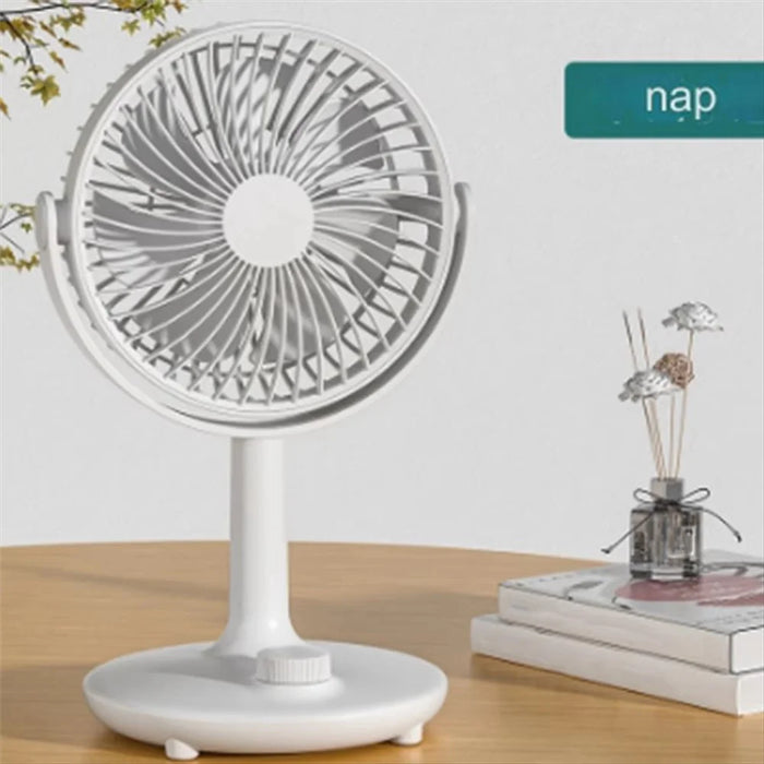 Stepless Speed Adjustable Portable Desktop Fan Quiet Summer Cooling Fan for Home Office - White - 2