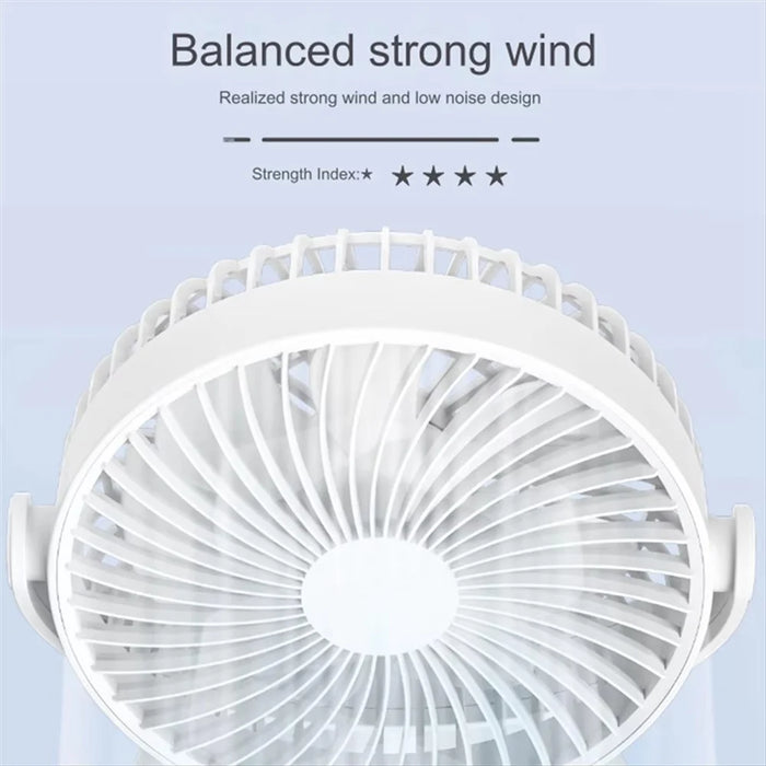 Stepless Speed Adjustable Portable Desktop Fan Quiet Summer Cooling Fan for Home Office - White - 5